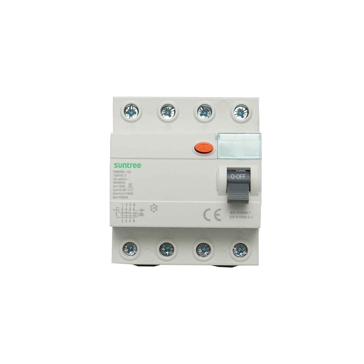 Automatic differential switch 4P 100A 30mA 6kA, type AC Suntree
